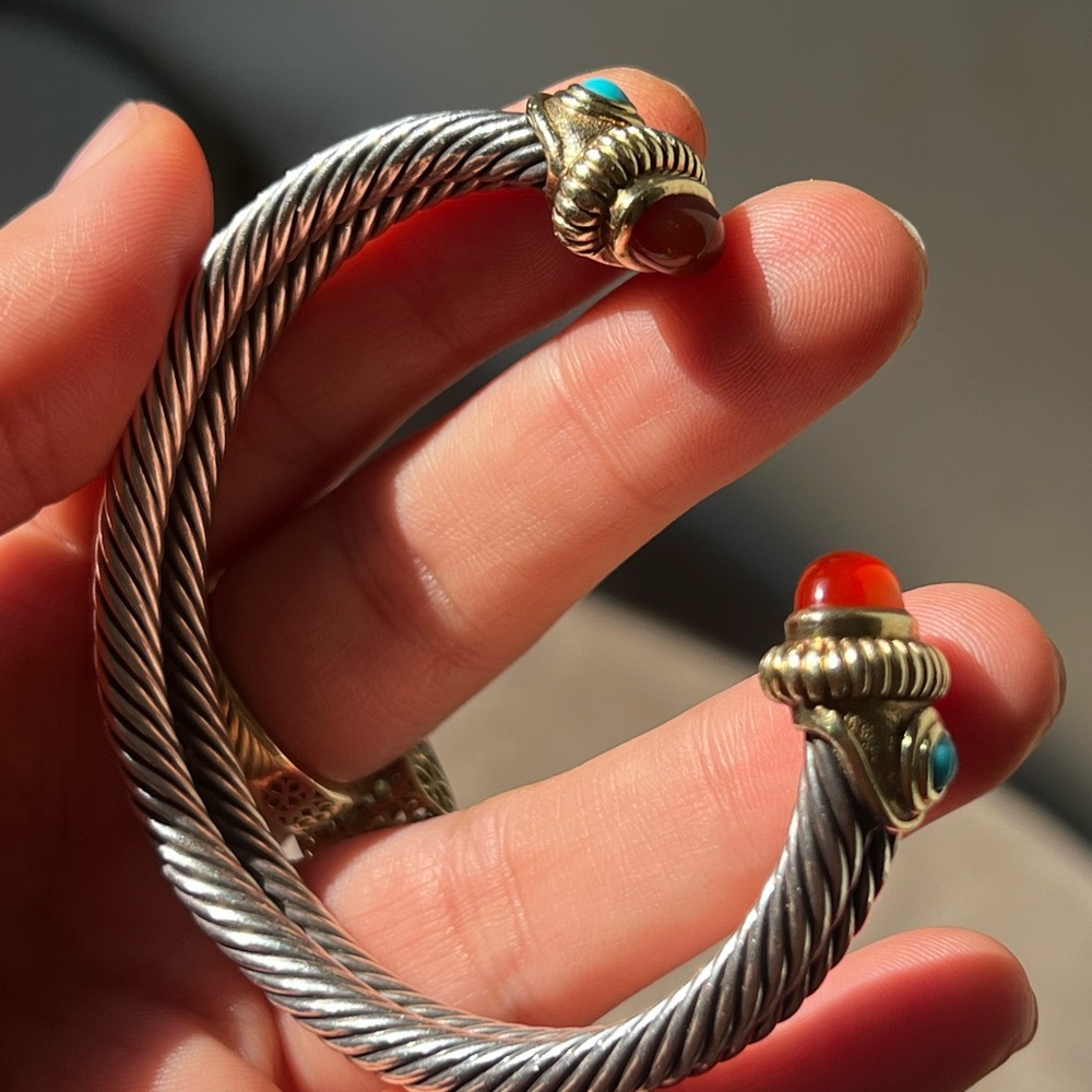 David Yurman 14k gold/925 silver Cuff bracelet - Picture 6 of 15